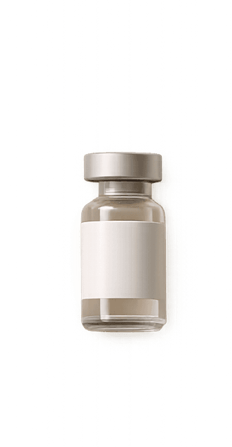 Semaglutide glass vial with silver cap